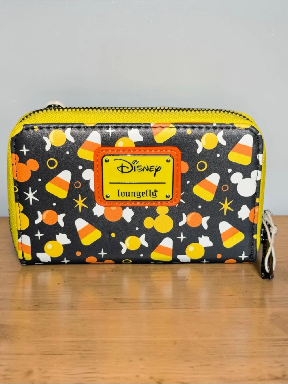 Loungefly Disney Mickey, Minnie, Donald Candy Corn Zip Around Wallet